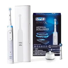 Escova Elétrica Recarregável Oral-B Genius X Bivolt + 2 Refis Sensi Ultrafino e CrossAction