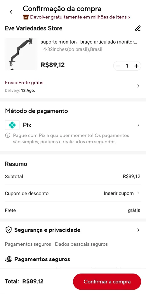 Imagem na descrição da promoção