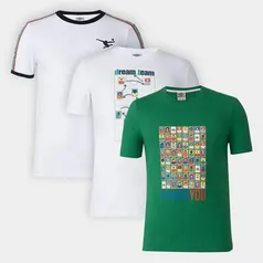 Kit Camiseta Umbro X Panini Tape Masculina 3 Peças