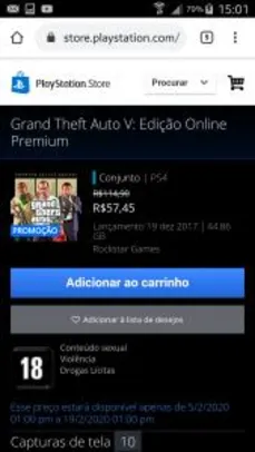 Grand Theft Auto V - R$57