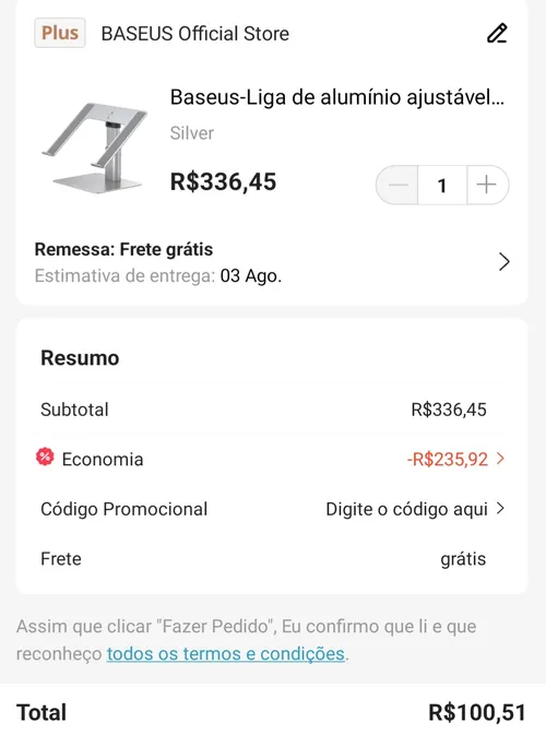 Imagem na descrição da promoção