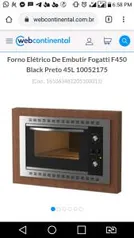 Forno Elétrico De Embutir Fogatti F450 Black Preto 45L | R$599