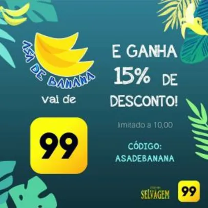 [BH] 15% off limitado a R$10 em corridas com a 99