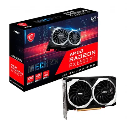 Placa de Video MSI Radeon RX 6500 XT Mech 2x OC, 4GB, GDDR6, 64-bit, 912-V508-003