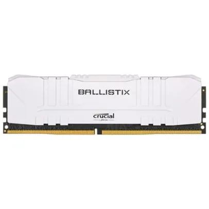 Memória Crucial Ballistix 8GB DDR4 3000 Mhz, CL15, Branco | R$270