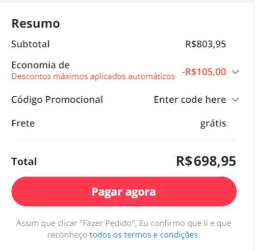 Imagem na descrição da promoção