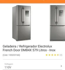 Geladeira  Electrolux dm84x 579l inox French Door - R$3830