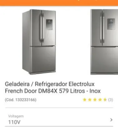 Geladeira  Electrolux dm84x 579l inox French Door - R$3830