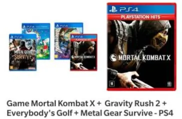 [APP] Game Mortal Kombat X + Gravity Rush 2 + Everybody's Golf + Metal Gear Survive - PS4 | 57,00 com AME