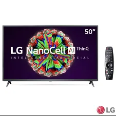 SMART TV NANOCELL 4K LEG LED 50” ALL THINQ GOOGLE ASSISTENCE E WI-FI | R$ 2659