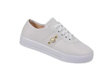 Tênis Feminino Lançamento Casual Branco Strass Laura Lívia Mr230