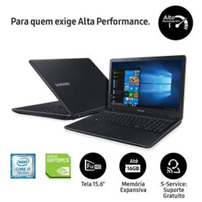 Notebook Samsung Core i7-7500U 8GB 1TB Placa Gráfica 2GB Tela 15.6” Expert X41 NP300E5M-XF3BR - R$2.659