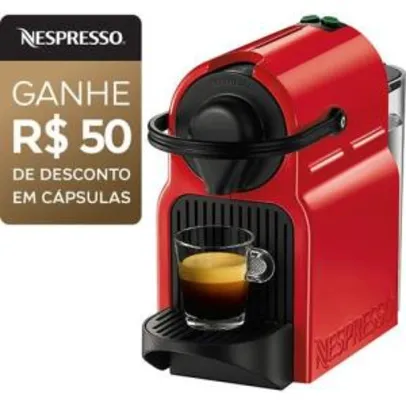Cafeteira Expresso Nespresso Inissia 19 BAR - Vermelho Ruby e ganha 50$ em cápsulas R$289