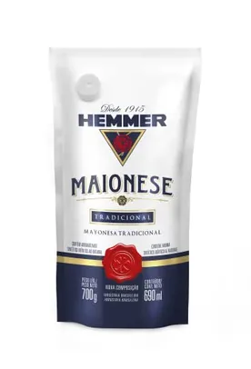 [REC R$10,71] (SUPER R$8,92) MAIONESE TRADICIONAL SACHE HEMMER700g 