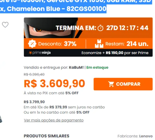 Imagem na descrição da promoção