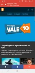 Compre ingressos e ganhe um vale de R$10!