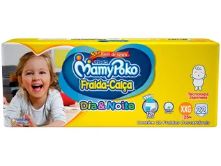 Fralda MamyPoko Dia&Noite Jumbo Calça Tam. XXG - 15 a 25kg 22 Unidades R$23