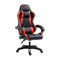 Cadeira Gamer KBM! GAMING CG200, Preto e Vermelho - Pistão Classe 3, Almofadas cabeça e lombar - KGCG200PTVM