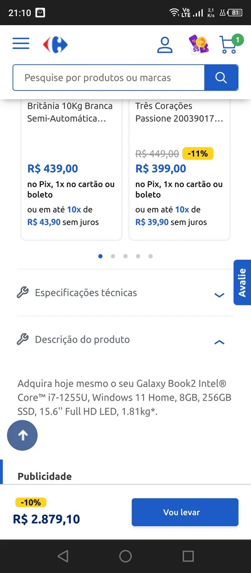 Imagem na descrição da promoção