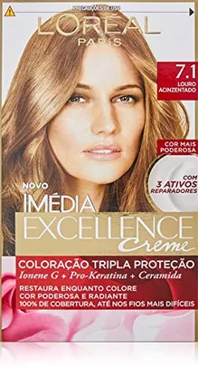 [rec]Coloração Imédia Excellence, L'Oréal Paris, Louro Acinzentado 7.1