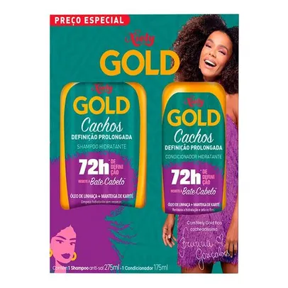 Kit Niely Gold Cachos Definição Prolongada Shampoo 275ml + Condicionador 175ml