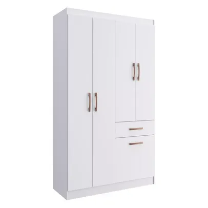 Confira Guarda-Roupa 5 Portas 1 Gaveta Trento Multimóveis CR4155 Branco/Rosa/Azul 