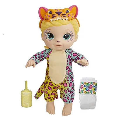 Boneca Baby Alive que Bebe e Faz Xixi - Rainbow Wildcats Leopardo (Exclusivo da Amazon) - F1231 - Hasbro