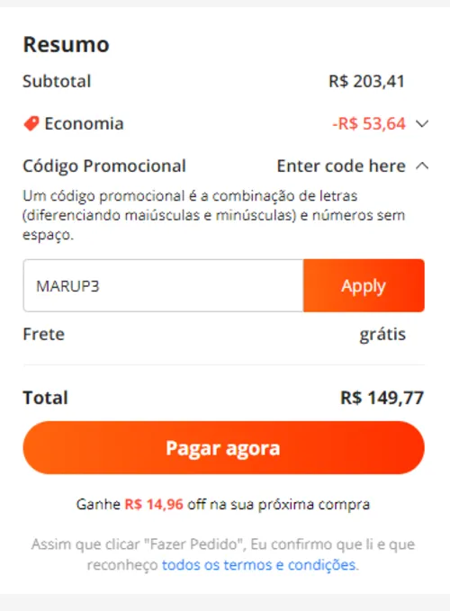 Imagem na descrição da promoção