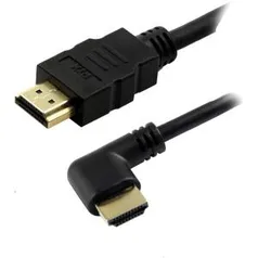 Cabo Hdmi 2.0 90 Graus 4K Hdr 19P 2M Pix Gold, Preto - 2m | R$13