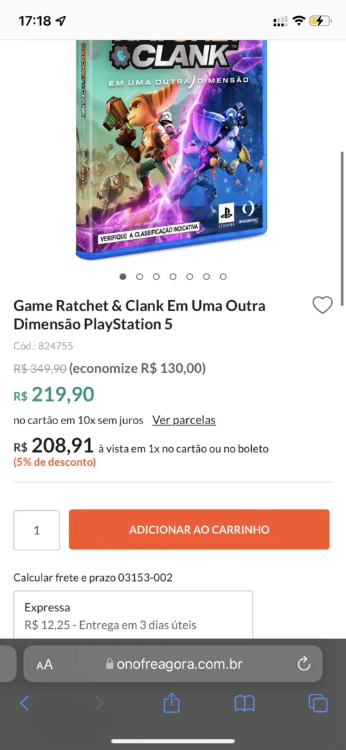 Imagem na descrição da promoção