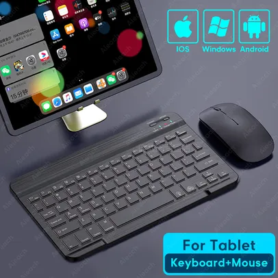 [R$ 83 CONTA NOVA] Teclado e Mouse sem Fio ''iPad Samsung Xiaomi Huawei com Bluetooth''