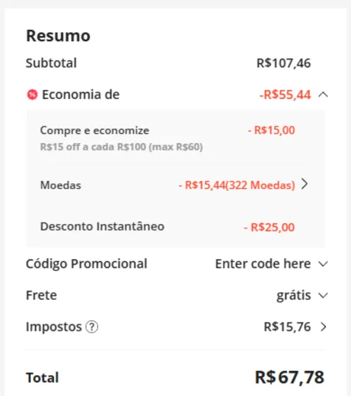 Imagem na descrição da promoção