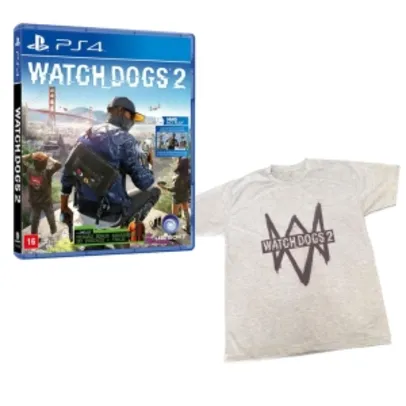 Jogo Watch Dogs 2 PS4 + Camiseta Exclusiva Watch Dogs 2 - Cinza por R$130 (Visa Checkout)