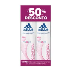 Kit com 2 desodorantes Adidas Control Ultra Proteção - R$10,39