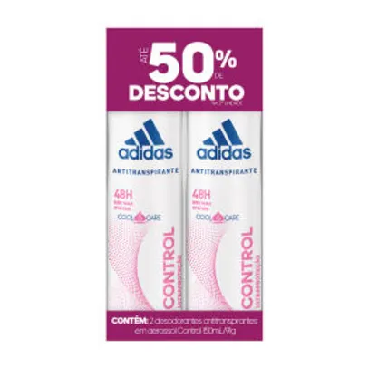 Kit com 2 desodorantes Adidas Control Ultra Proteção - R$10,39