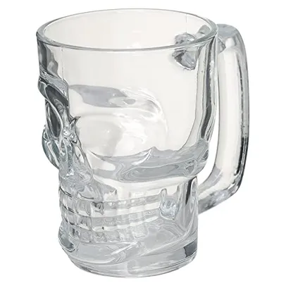 [Super R$ 12,50] Mimo Style Caneca de Chopp em Formato de Caveira, Vidro Transparente 350 ml