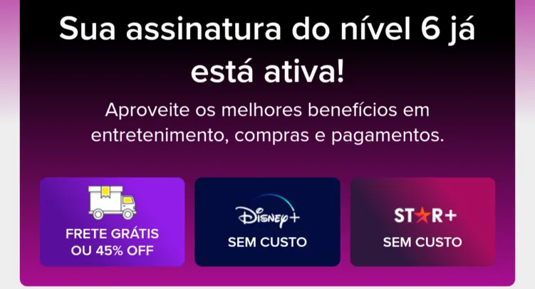 Assinatura do Nível 6 Mercado Livre, Primeiro Mês