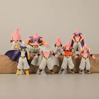 Kit 8 bonecos Dragon Ball Z - Majin Boo, transformações - Colecionável Action Figure