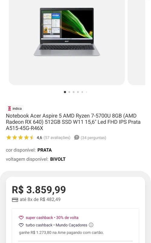 Imagem na descrição da promoção