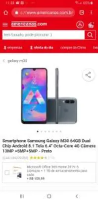 Smartphone Samsung Galaxy M30 64GB Dual Chip Android 8.1 Tela 6.4" Octa-Core 4G Câmera 13MP +5MP+5MP - Preto | R$977