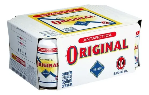 Cerveja Antarctica Original American Larger lata 350ml - 12 unidades 