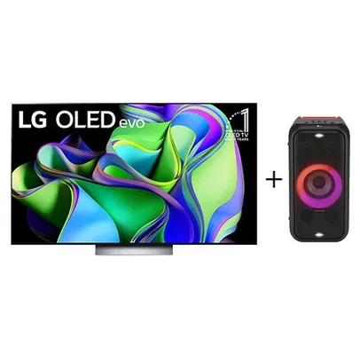 Combo Smart TV LG OLED evo C3 65 polegadas 4K, 2023 + Caixa De Som Portátil LG Xboom Partybox XL5