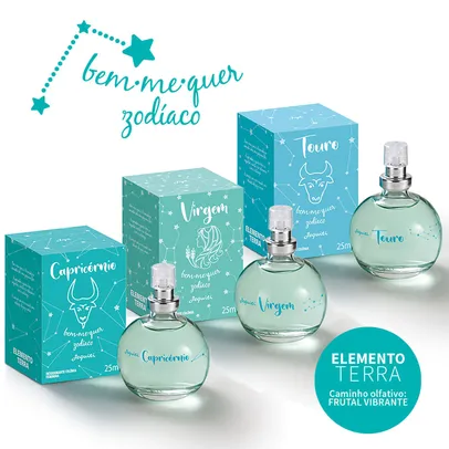 Kit Bem-Me-Quer Coleção Zodíaco Elemento Terra Desodorantes Colônias Femininas Jequiti 3 x 25ml