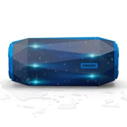 Caixa de Som Portátil Philips ShoqBox SB500A com Bluetooth e Luz de LED - Azul - R$475