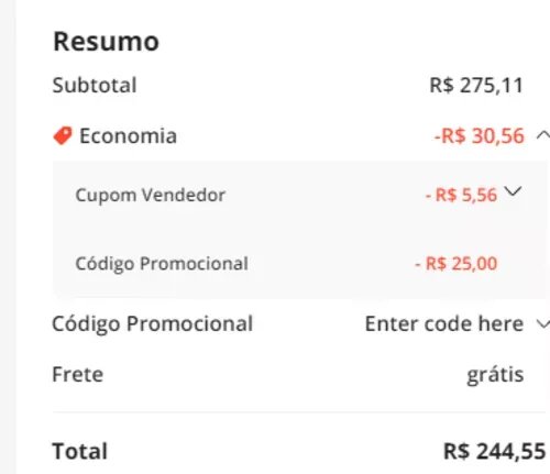 Imagem na descrição da promoção