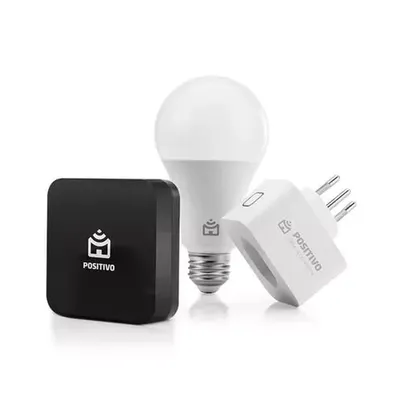 Positivo Kit Casa Conectada com Smart Controle Universal, Smart Plug Wi-Fi e Smart Lâmpada Wi-Fi Compatível com Alexa