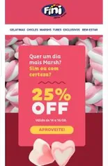 25% OFF em Marshmallows FIni