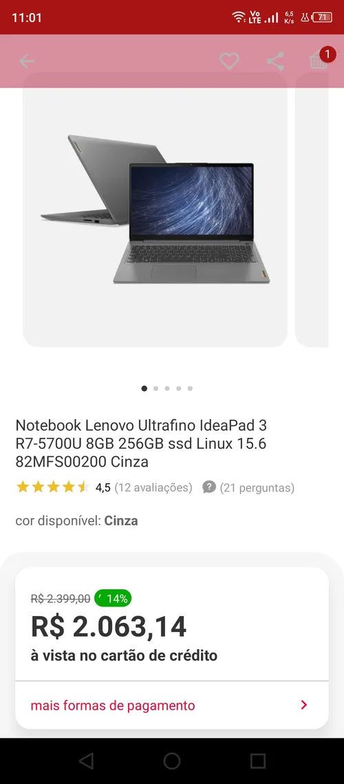 Imagem na descrição da promoção