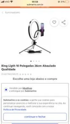 Ring Ligth 10 Polegadas 26cm Abaulado Qualidade R$160