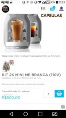 Combo 2x Nescafé Dolce Gusto Mini Me + 50 Cápsulas - R$500